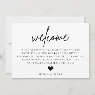 Hochzeit Willkommens-Tasche Einsatzkarte Einladung