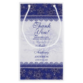 Hochzeit Willkommensgeschenk Beutel Blue Winter Sn Kleine Geschenktüte (Rückseite)