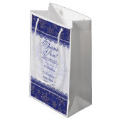 Hochzeit Willkommensgeschenk Beutel Blue Winter Sn Kleine Geschenktüte (Vorderseite Schrägansicht)