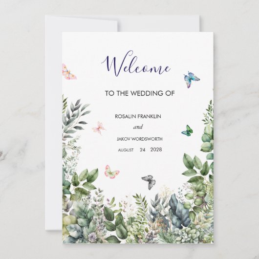 Hochzeit Willkommensschild Feiertagskarte (Vorderseite)
