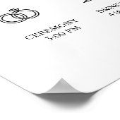 Hochzeit Willkommensschild mit Zeitplan Minimalist Poster (Ecke)