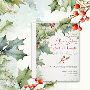 Hochzeit Winter Holy und Berries Einladung
