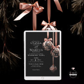 HOCHZEIT | Winterrosa und Onyx Baubles Einladung