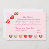 Hochzeit wirst du mein Blumenmädchen sein Einladung (Rückseite)