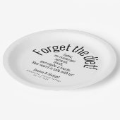 💍 Hochzeit witzig Minimalistisch Elegant Pappteller (Schrägansicht)