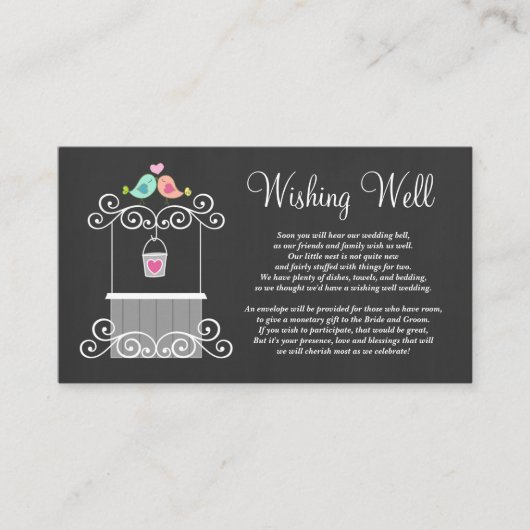 Hochzeit wünscht Niedliche Liebesvögel Begleitkarte (Vorderseite)