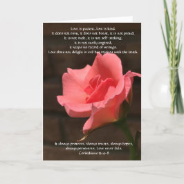 Hochzeit wünscht Pink Rose Corinthian Verse Liebe Karte