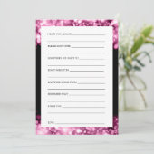 Hochzeit wünscht rosafarbene Lichter Hinweiskarte (Stehend Vorderseite)