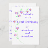 Hochzeit/Zivile Zeremonie Einladung Rosa Blume (Vorne/Hinten)