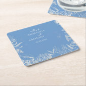 Hochzeit zum Thema Blauer Toiler Ozean Rechteckiger Pappuntersetzer (angewinkelt)