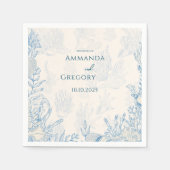 Hochzeit zum Thema Blauer Toiler Ozean Serviette (Vorderseite)