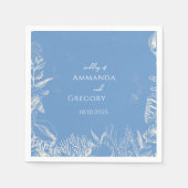 Hochzeit zum Thema Blauer Toiler Ozean Serviette (Vorderseite)