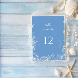 Hochzeit zum Thema Blauer Toiler Ozean Tischnummer