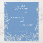 Hochzeit zum Thema Blauer Toiler Ozean Weinetikett (Einzelnes Label)