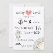 Hochzeit zum Thema der 1970er Jahre Einladung (Vorderseite)