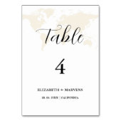 Hochzeit zum Thema "Moderne Design-Reise" Tischnummer (Vorderseite)