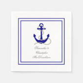 Hochzeit zum Thema "Nautischer Anker" Serviette (Vorderseite)