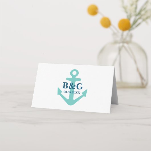 Hochzeit zum Thema Seefahrt Platzkarte (Vorderseite)