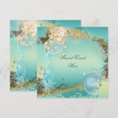 Hochzeit zum Thema Strand - elegantes Party Einladung (Vorne/Hinten)