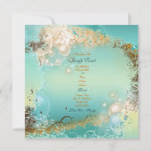 Hochzeit zum Thema Strand - elegantes Party Einladung (Rückseite)