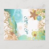 Hochzeit zum Thema Strand "Save the Date" Ankündigungspostkarte (Rückseite)