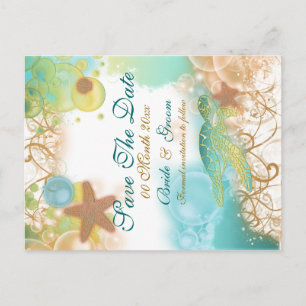Hochzeit zum Thema Strand "Save the Date" Ankündigungspostkarte