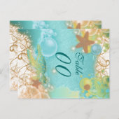 Hochzeit zum Thema Strand "Tischnummer" Postkarte (Vorne/Hinten)