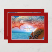 Hochzeit zum Thema Strand tropische Kreuzfahrt Ankündigungspostkarte (Vorne/Hinten)