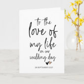 Hochzeit zur Liebe meines Lebens von Braut zu Bräu Karte (Gelbe Blume)