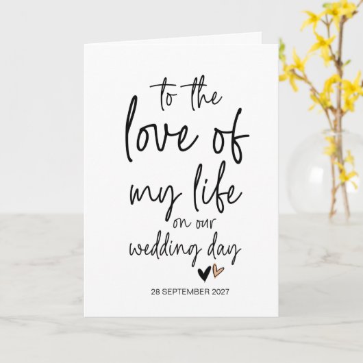 Hochzeit zur Liebe meines Lebens von Braut zu Bräu Karte (Gelbe Blume)