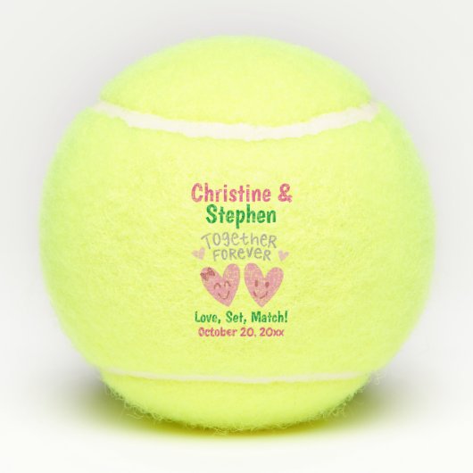 Hochzeit zusammen für immer Cartoon Hört zu Gunste Tennisbälle (Rückseite)