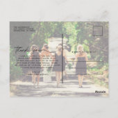 Hochzeit zwei Foto Danke Budget Postkarte (Rückseite)