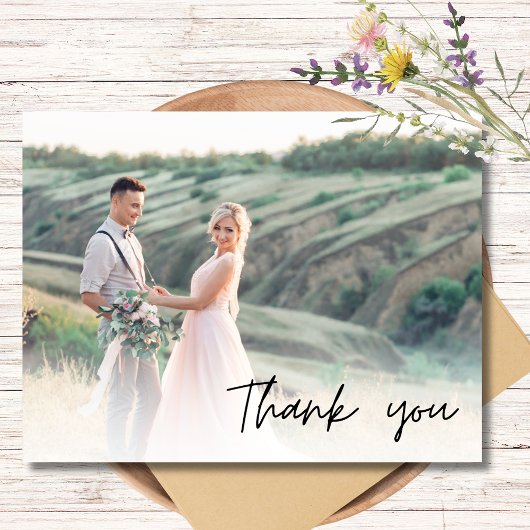 Hochzeit zwei Foto Danke Postkarte