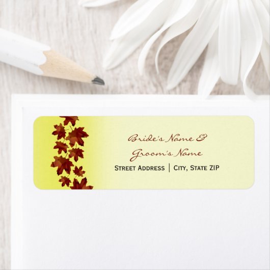 Hochzeitadresse-Etikett - Blätter zur Hochzeit im (Insitu)