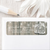 Hochzeitadresse Rustic Wood Mason Jar String Light (Insitu)