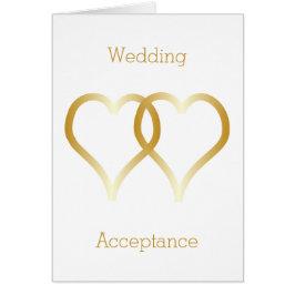 Hochzeitakzeptenkarte Gold Hearts