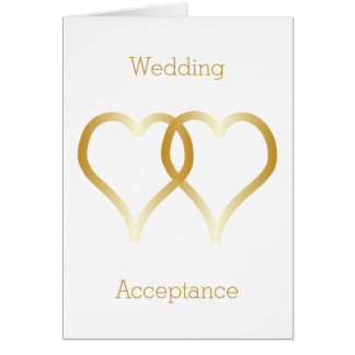 Hochzeitakzeptenkarte Gold Hearts
