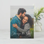 Hochzeitaufschub Ändern des Datums QR-CODE Save The Date (Stehend Vorderseite)