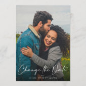 Hochzeitaufschub Ändern des Datums QR-CODE Save The Date (Vorderseite)