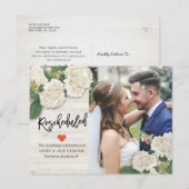 Hochzeitaufschub Rescheduled Hydrangeas Foto Ankündigungspostkarte (Vorne/Hinten)