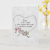 Hochzeitband Herz auf Birch Card Karte (Gelbe Blume)