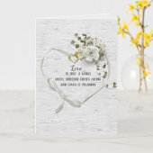 Hochzeitband Herz auf Birch Card Karte (Gelbe Blume)
