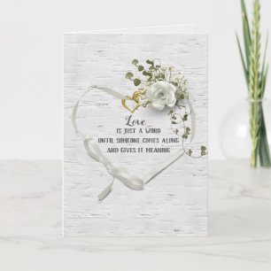 Hochzeitband Herz auf Birch Card Karte