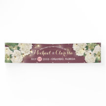 Hochzeitbanner Hydrangea Blume String Lights Red