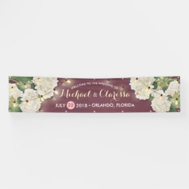 Hochzeitbanner Hydrangea Blume String Lights Red Banner