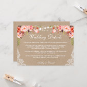 Hochzeitbeleuchtung Korallendetails Beilage Karte (Vorderseite/Rückseite Beispiel)