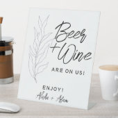 Hochzeitbier & Bar Tabletop Blätter unterzeichnen Sockelschild (In Situ)