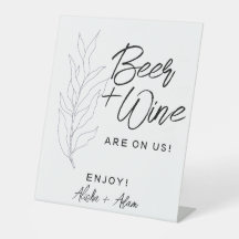 Hochzeitbier & Bar Tabletop Blätter unterzeichnen
