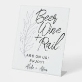 Hochzeitbier Wein & Bar Tabletop Blätter für die U Sockelschild (Vorderseite)