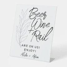 Hochzeitbier Wein & Bar Tabletop Blätter für die U